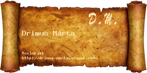 Drimus Márta névjegykártya