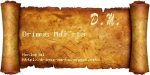 Drimus Márta névjegykártya