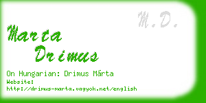 marta drimus business card
