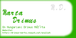 marta drimus business card